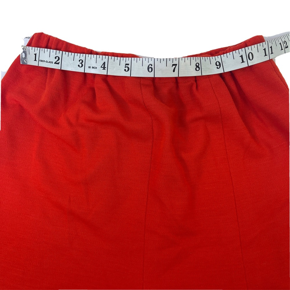 Vintage 1970s Pre-teen Girls Skirt Mod Bright Stretch Knit‎ Red Sz 10  Handmade - Picture 2 of 4